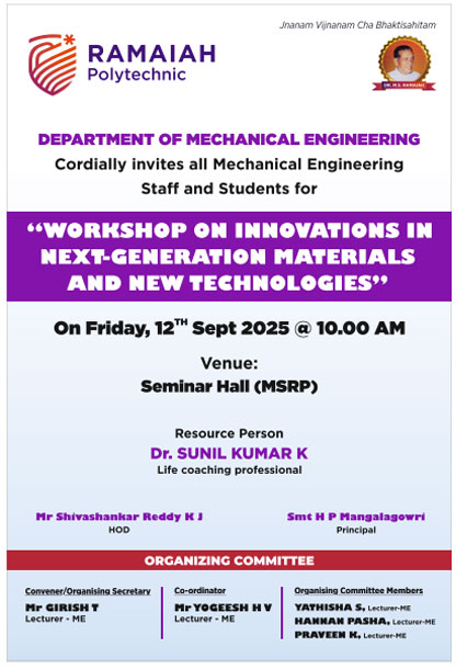"WORKSHOP ON INNOVATIONS IN NEXT-GENERATION MATERIALS AND NEW TECHNOLOGIES"