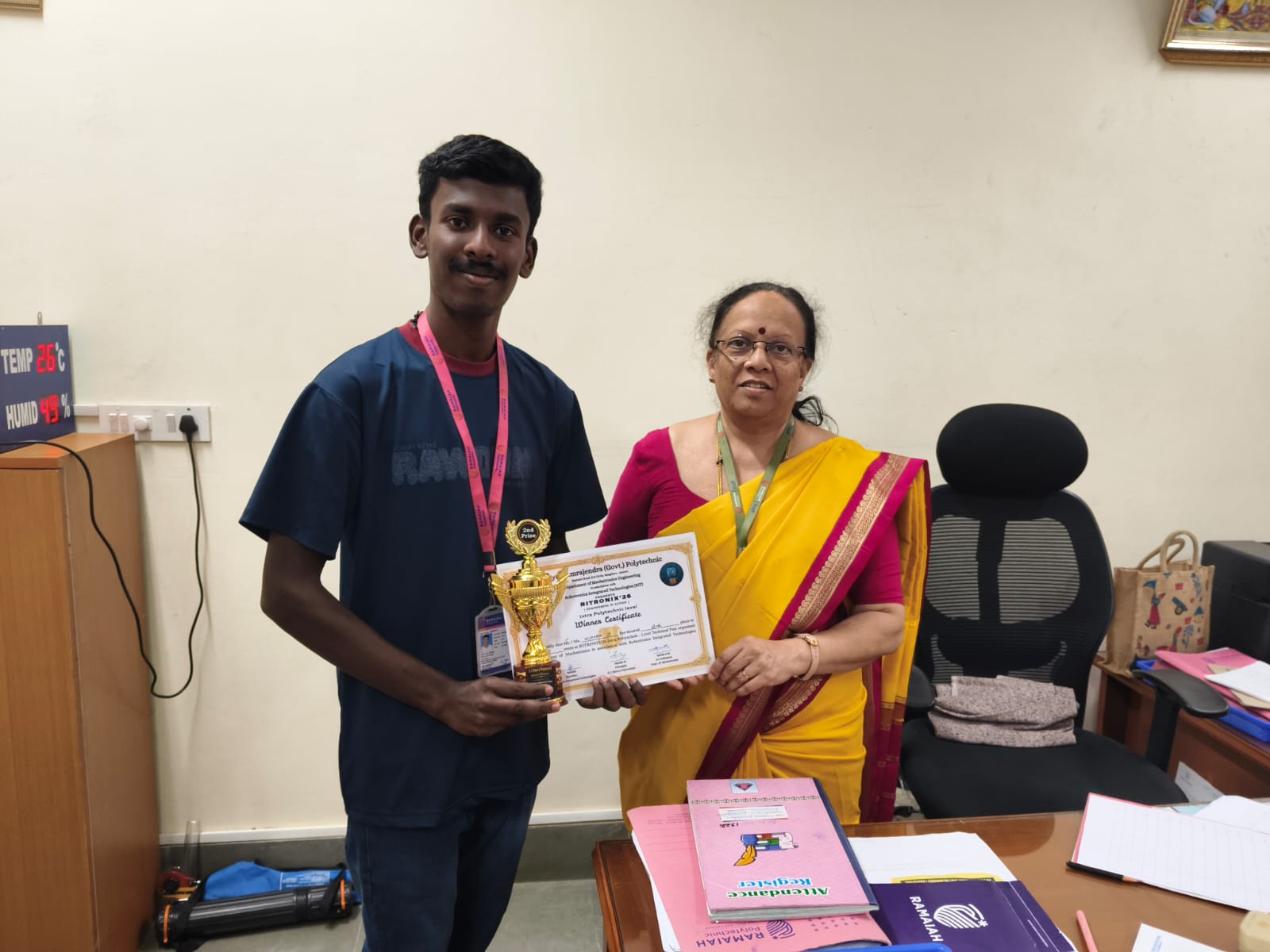 Mr. Kumar S. Wins Second Prize in Debate at RITRONIX’26 Technical Fest